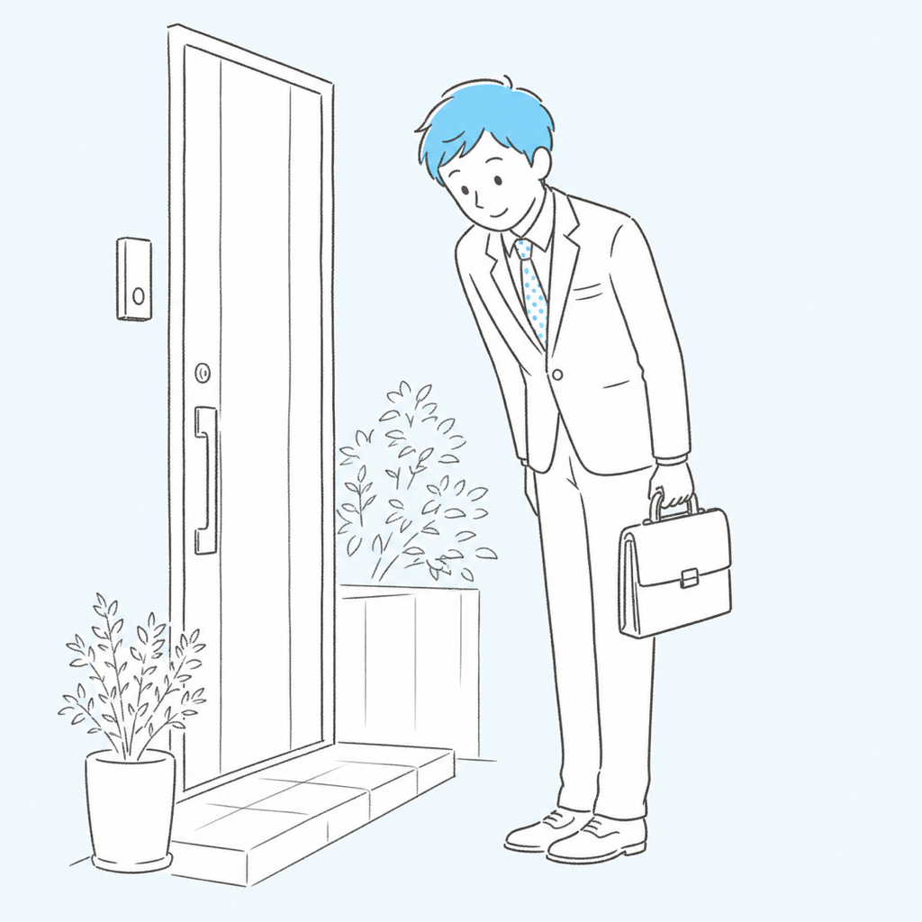 スタッフがご自宅へ伺うイラスト